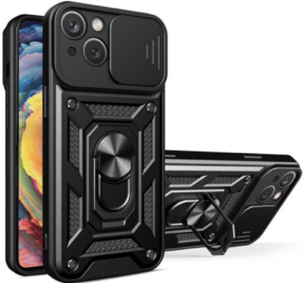 bodycell armor slide anthektiki thiki apple iphone 14 plus me kalima gia tin kamera kai metalliko ring holder black