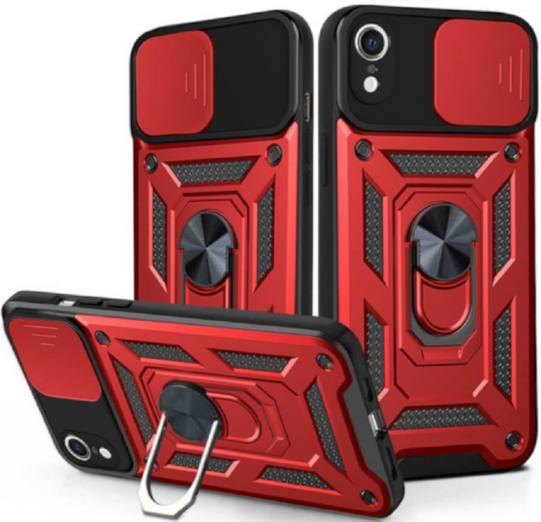 bodycell armor slide anthektiki thiki apple iphone xr me kalimma gia tin kamera kai metalliko ring holder red