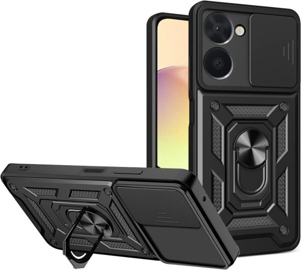 bodycell armor slide anthektiki thiki realme 10 4g me kalimma gia tin kamera kai metalliko ring holder black