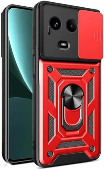 bodycell armor slide anthektiki thiki realme 11 5g 11x me kalimma gia tin kamera kai metalliko ring holder red