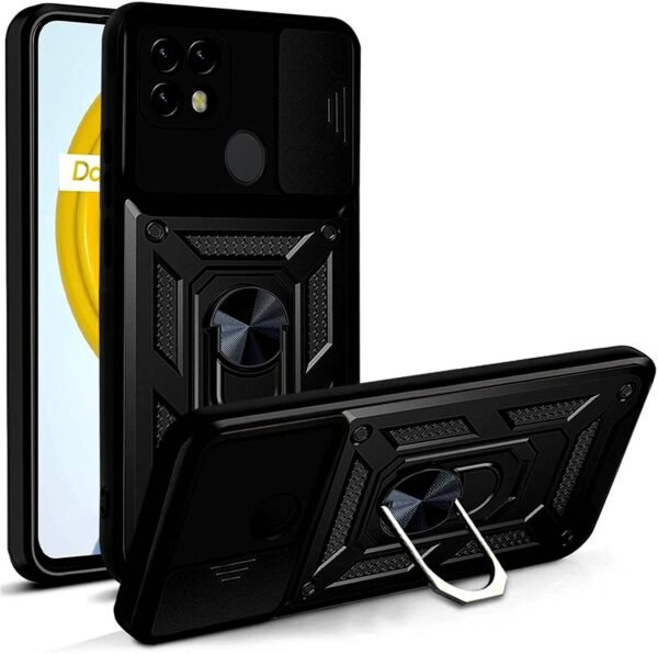 bodycell armor slide anthektiki thiki realme c 21 me kalimma gia tin kamera kai metalliko ring holder black