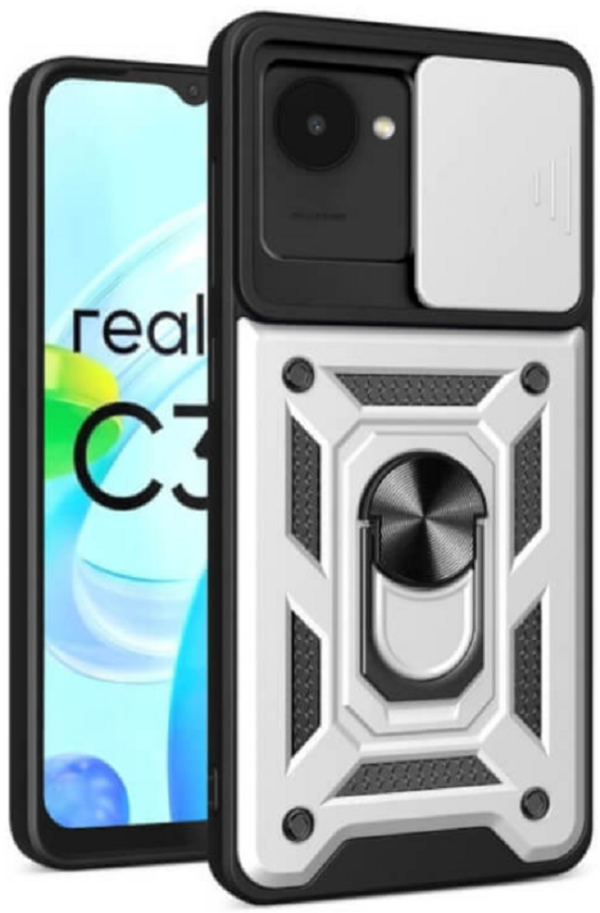 bodycell armor slide anthektiki thiki realme c30 me kalimma gia tin kamera kai metalliko ring holder silver