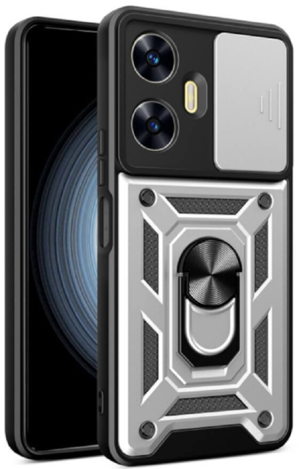 bodycell armor slide anthektiki thiki realme c55 me kalimma gia tin kamera kai metalliko ring holder silver
