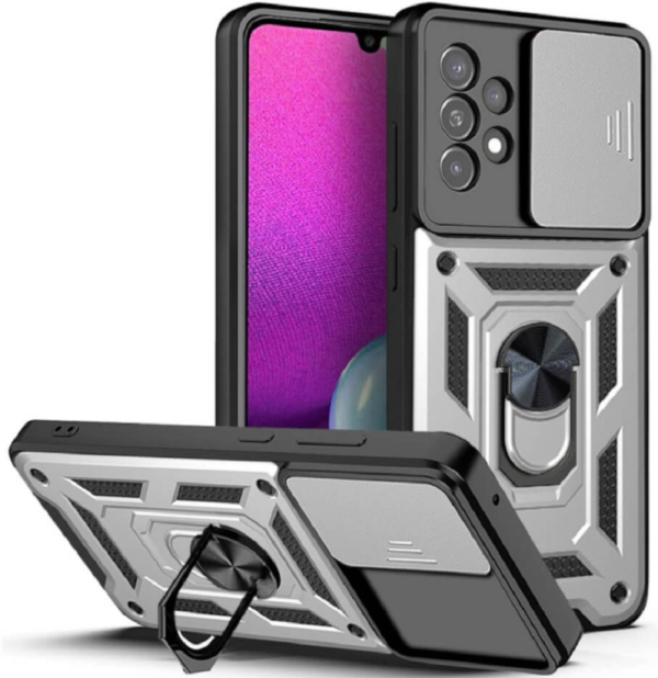 bodycell armor slide anthektiki thiki samsung galaxy a 33 5g me kalima gia tin kamera kai metalliko ring holder silver