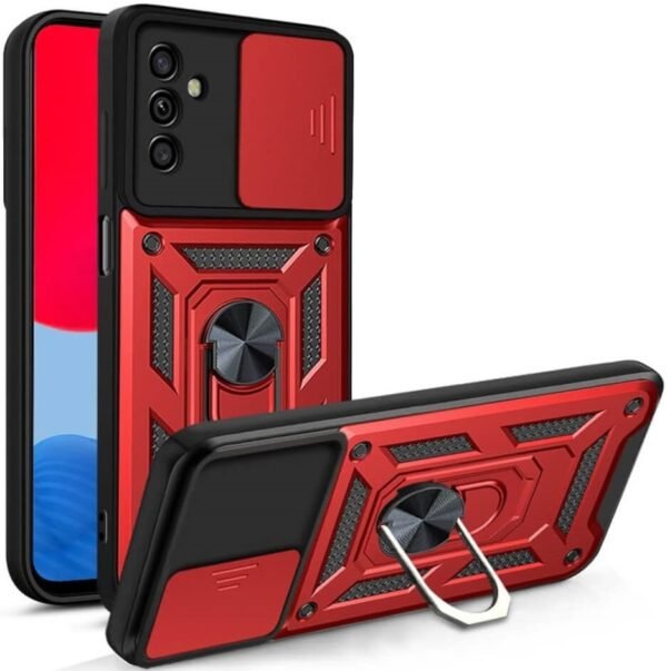 bodycell armor slide anthektiki thiki samsung galaxy a25 me kalimma gia tin kamera kai metalliko ring holder red