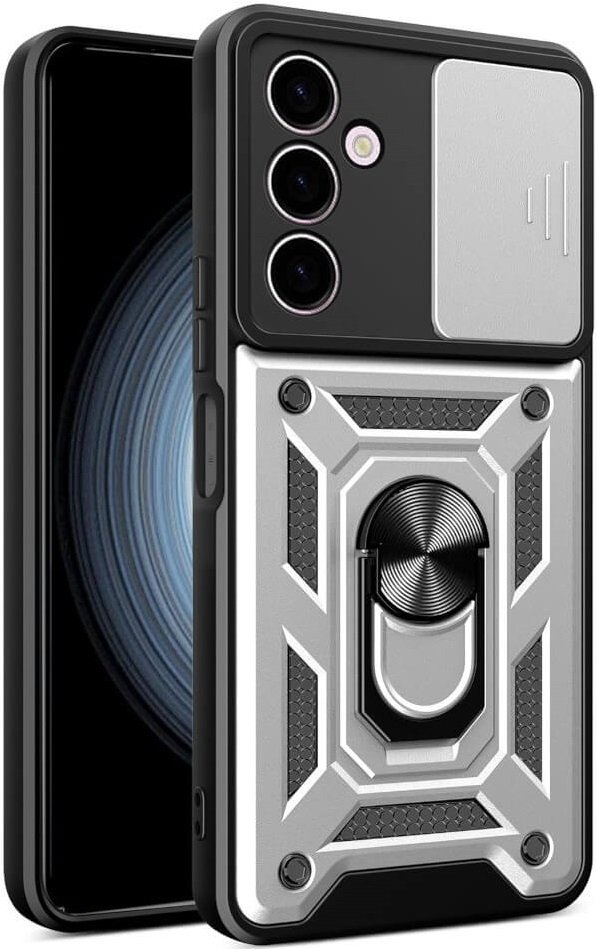 bodycell armor slide anthektiki thiki samsung galaxy a25 me kalimma gia tin kamera kai metalliko ring holder silver