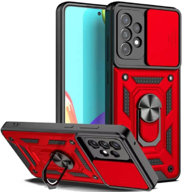 bodycell armor slide anthektiki thiki samsung galaxy a32 5g me kalima gia tin kamera kai metalliko ring holder red