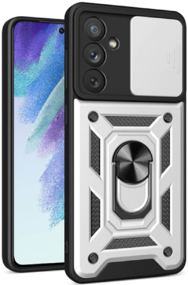 bodycell armor slide anthektiki thiki samsung galaxy a34 me kalimma gia tin kamera kai metalliko ring holder silver