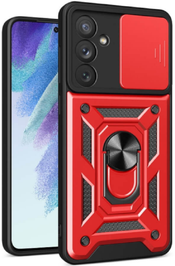 bodycell armor slide anthektiki thiki samsung galaxy a54 me kalimma gia tin kamera kai metalliko ring holder red