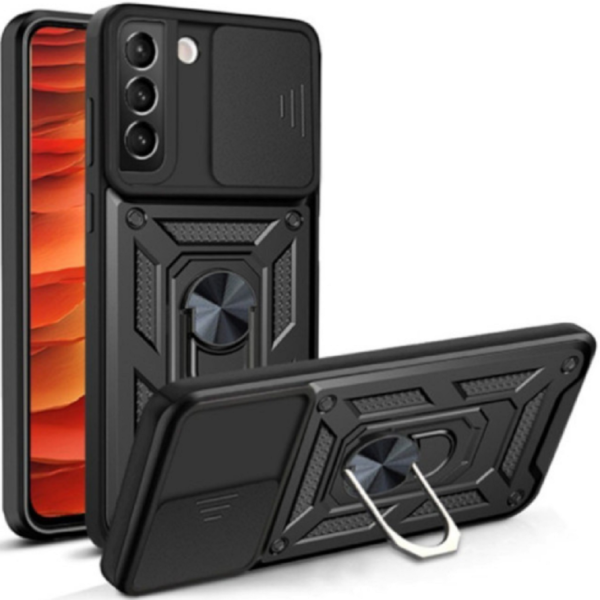 bodycell armor slide anthektiki thiki samsung galaxy s22 plus 5g me kalima gia tin kamera kai metalliko ring holder black