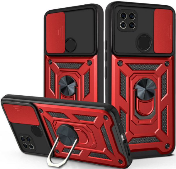 bodycell armor slide anthektiki thiki xiaomi redmi 9 c me kalima gia tin kamera kai metalliko ring holder red 1