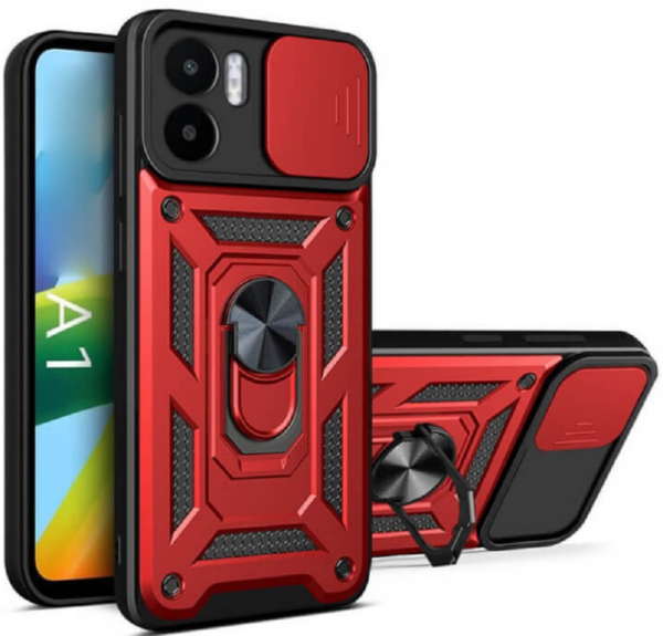 bodycell armor slide anthektiki thiki xiaomi redmi a1 me kalimma gia tin kamera kai metalliko ring holder red