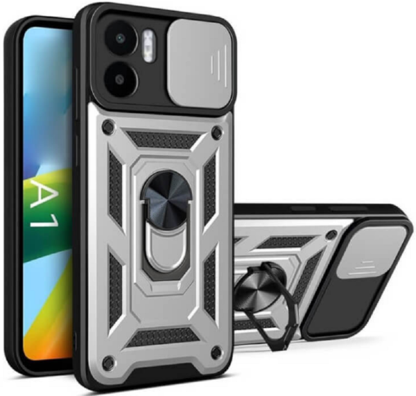 bodycell armor slide anthektiki thiki xiaomi redmi a1 me kalimma gia tin kamera kai metalliko ring holder silver