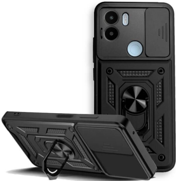 bodycell armor slide anthektiki thiki xiaomi redmi a2 plus a1 plus me kalimma gia tin kamera kai metalliko ring holder black