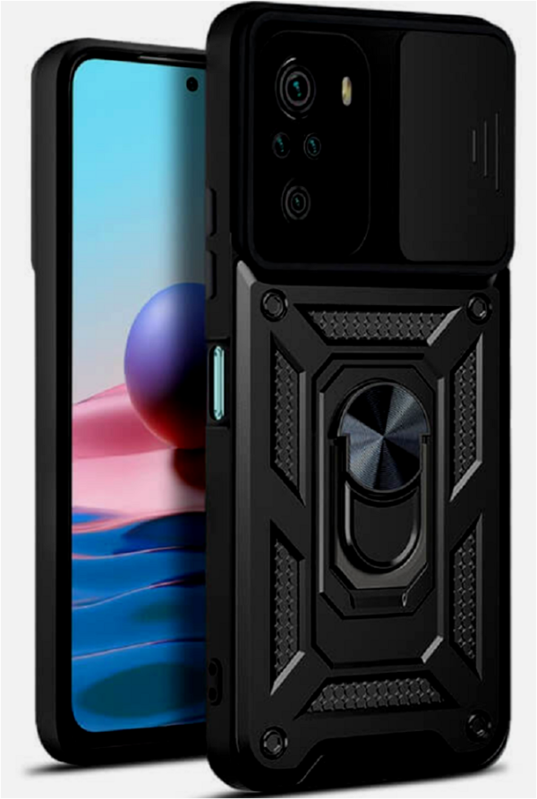 bodycell armor slide anthektiki thiki xiaomi redmi note 10 10 s me kalima gia tin kamera kai metalliko ring holder black 2
