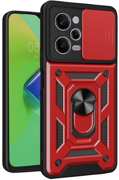 bodycell armor slide anthektiki thiki xiaomi redmi note 12 pro 5g poco x5 pro me kalimma gia tin kamera kai metalliko ring holder red 2