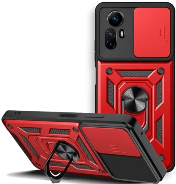 bodycell armor slide anthektiki thiki xiaomi redmi note 12s me kalimma gia tin kamera kai metalliko ring holder red