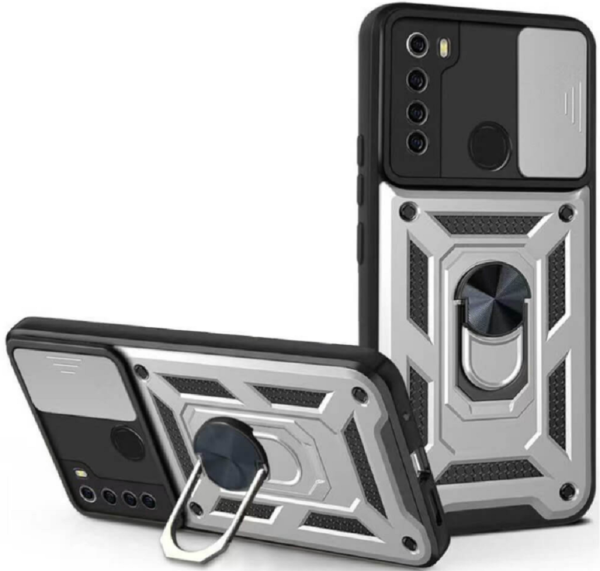 bodycell armor slide anthektiki thiki xiaomi redmi note 8 note 8 2021 me kalima gia tin kamera kai metalliko ring holder silver