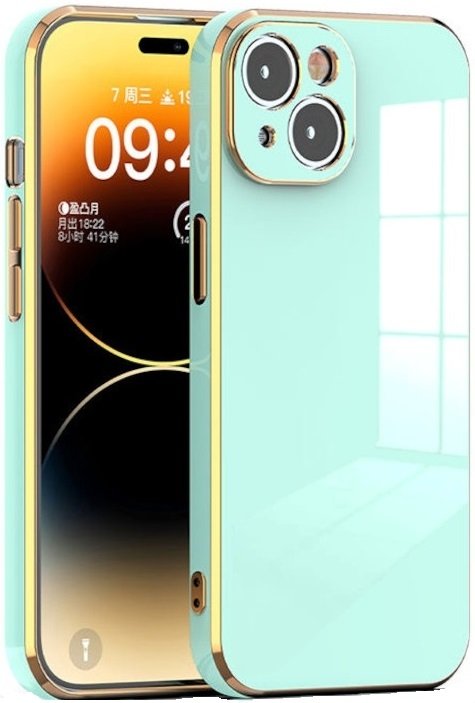 bodycell gold plated thiki silikonis apple iphone 15 plus mint green