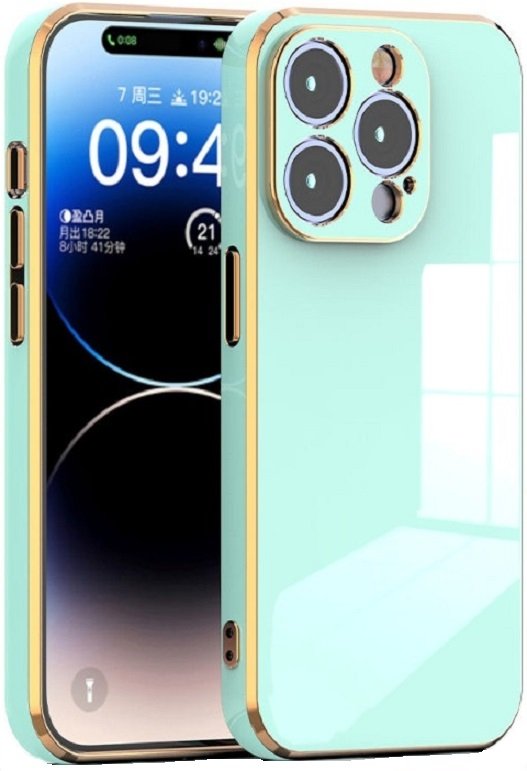 bodycell gold plated thiki silikonis apple iphone 15 pro mint green