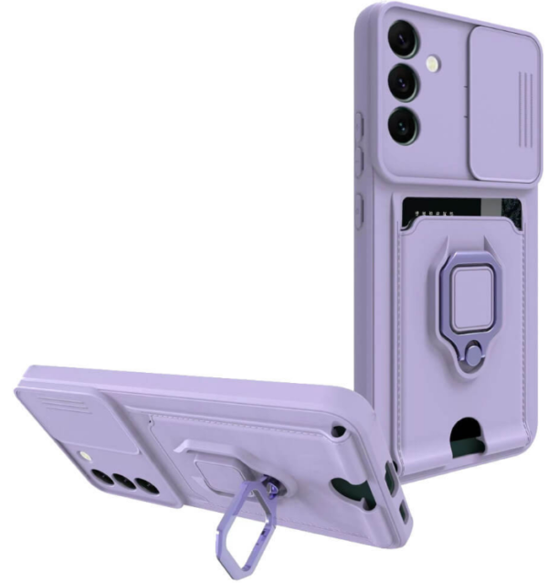 bodycell multifunction anthektiki thiki samsung galaxy a14 me louraki laimou kalima kameras ring holder ipodoxi kartas purple 1