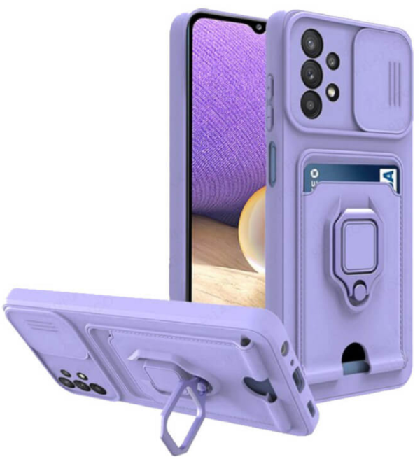 bodycell multifunction anthektiki thiki samsung galaxy a52 a52s 5g me louraki laimou kalima kameras ring holder ipodoxi kartas purple