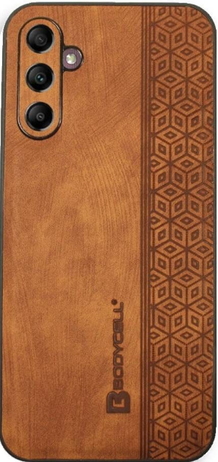 bodycell pattern leather skliri thiki samsung galaxy a14 brown 2