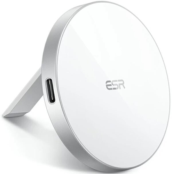 esr halolock kickstand magsafe wireless charger vasi asirmatis fortisis magsafe me kickstand apo alouminio 7 5 w white 1