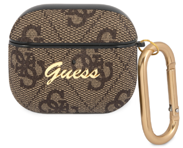 guess script metal logo collection skliri thiki gia airpods 3rd gen brown 2