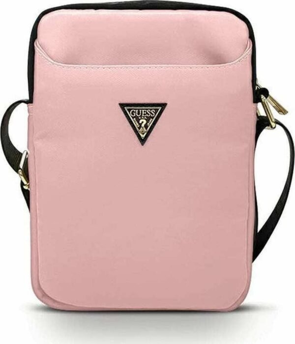 guess triangle logo tablet bag universal tsanta metaforas tablet 10 light pink