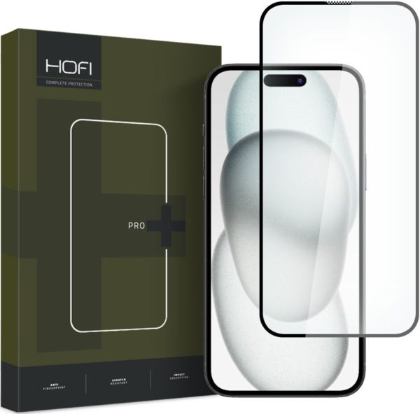 hofi premium pro plus tempered glass fullface antixaraktiko gyali othonis apple iphone 15 black