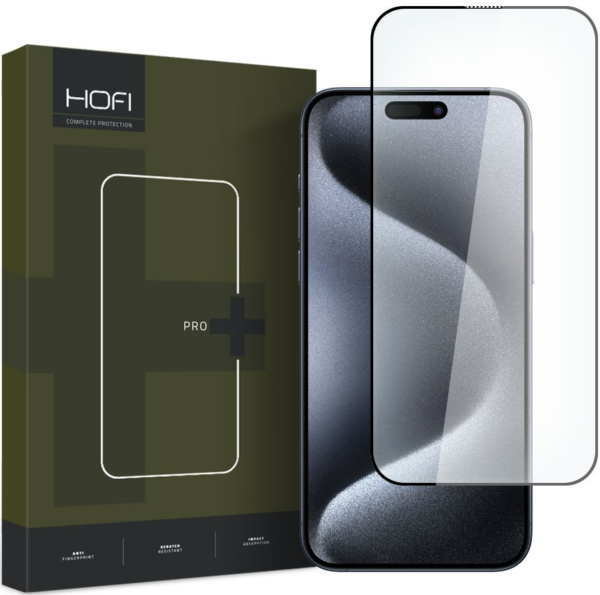 hofi premium pro plus tempered glass fullface antixaraktiko gyali othonis apple iphone 15 pro black