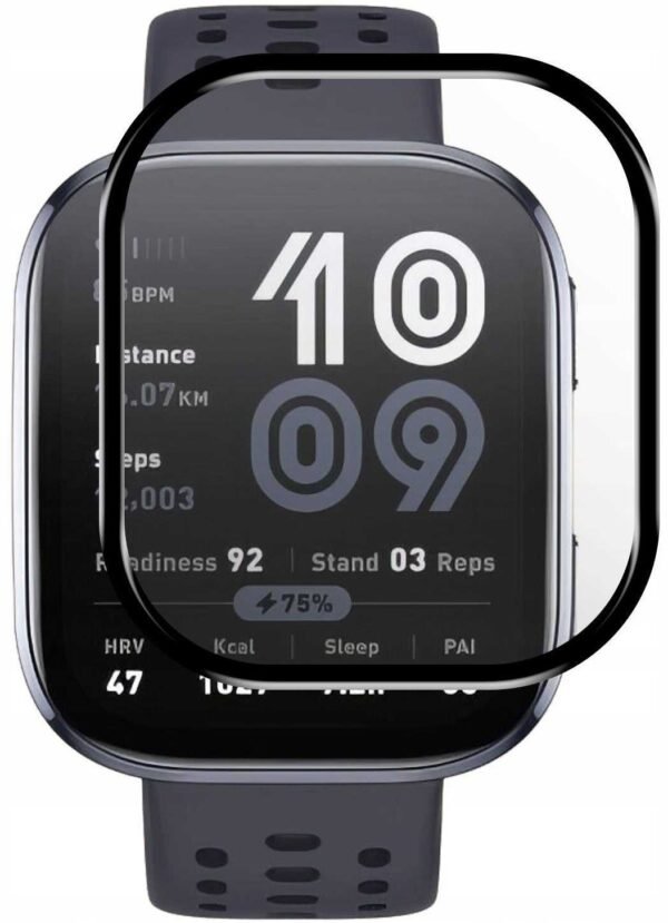 hybrid glass amazfit bip 6 spacecase smartwatch antixaraktiko prostateytiko yvridiko othonis black 1