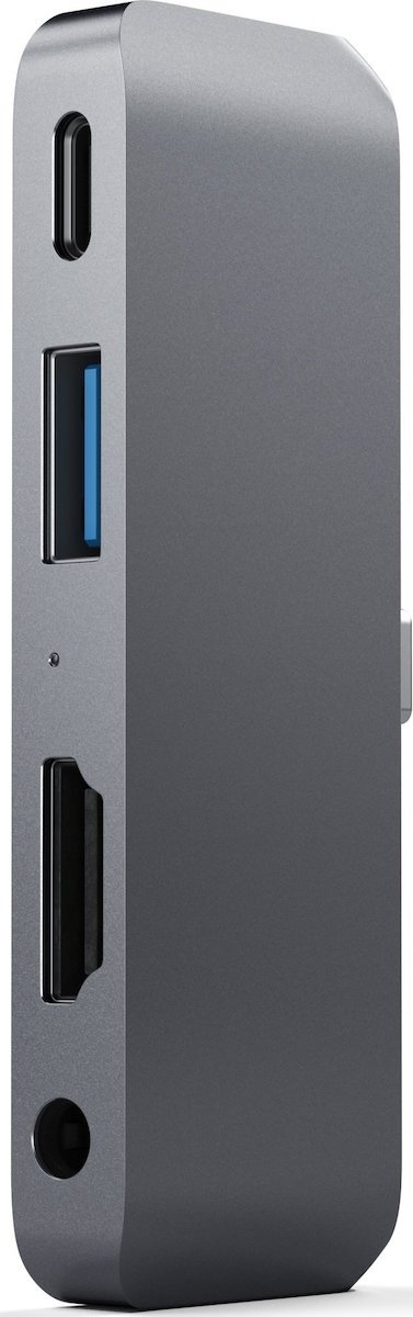 satechi antaptoras type c mobile pro hub me 1 x 4 k hdmi 1 x usb a 1 x type c 1 x 3 5 mm jack space gray 1