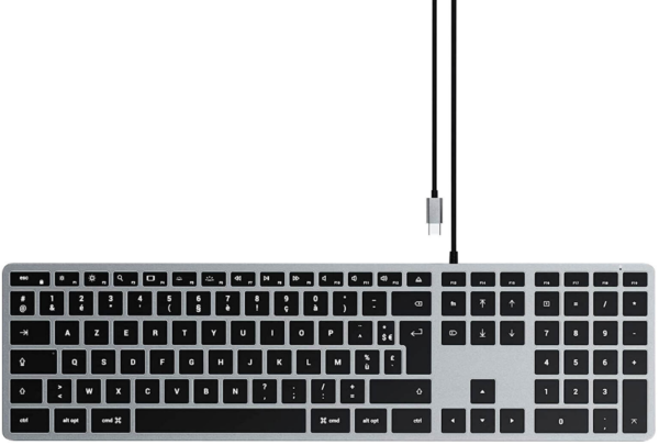 satechi slim w3 wired backlit keyboard gia mac ensirmrato pliktrologio alouminiou me opisthio fotismo galliko gr space grey 9