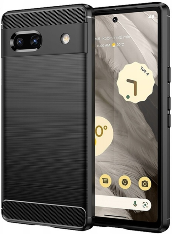 spacecase carbon thiki silikonis google pixel 7a black 4