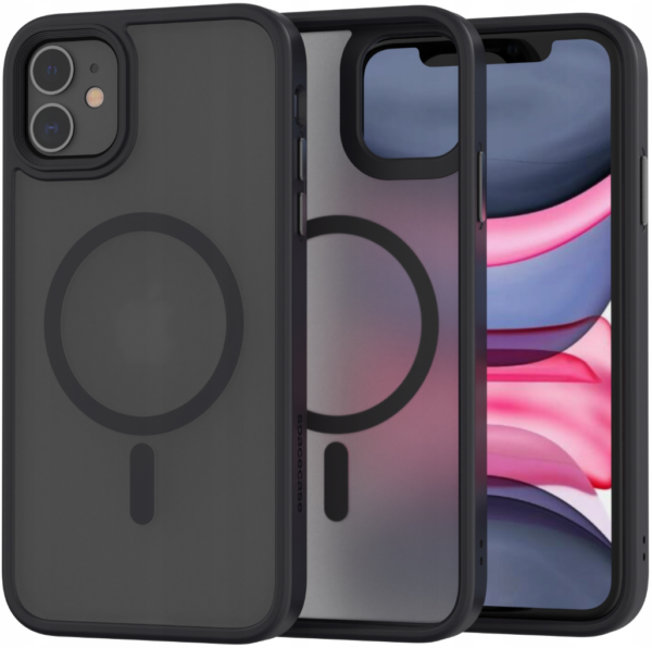 spacecase hybrid magsafe skliri imidiafani thiki magsafe apple iphone 11 black 1