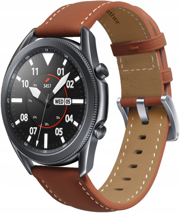 spacecase leather strap universal dermatino louraki gia smartwatches 20 mm light brown