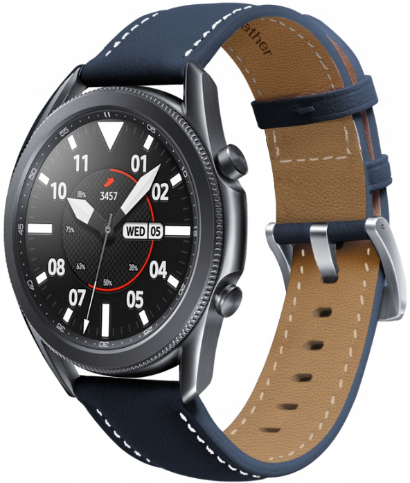 spacecase leather strap universal dermatino louraki gia smartwatches 22 mm blue