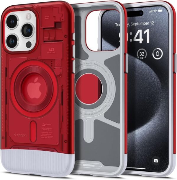 spigen classic c1 magfit anthektiki skliri thiki magsafe apple iphone 15 pro ruby