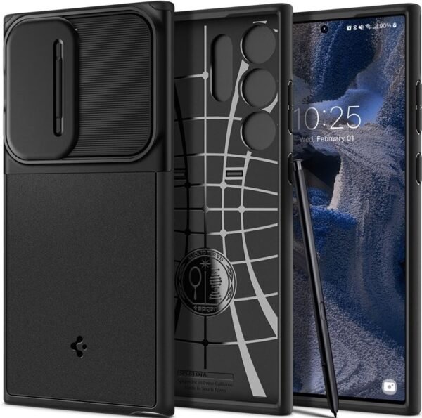 spigen optik armor thiki me kalima gia tin kamera samsung galaxy s23 ultra black