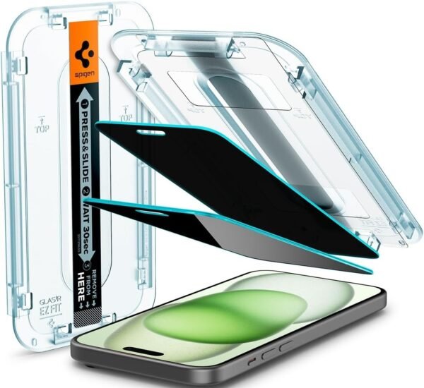 spigen privacy tempered glass glas tr ez fit antixaraktiko gyali prostasias aporitou othonis apple iphone 15 plus 2 temaxia