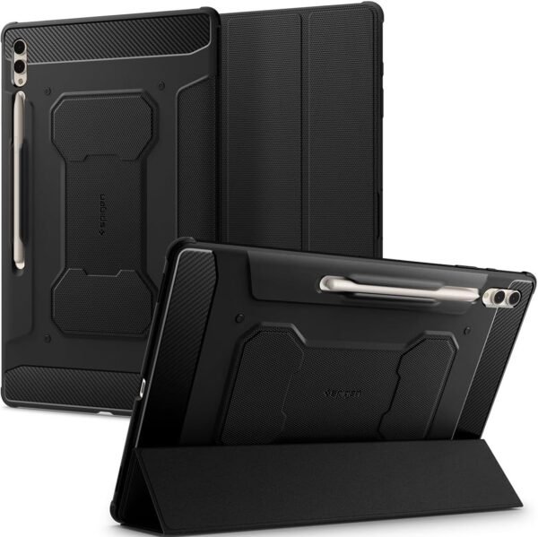 spigen rugged armor pro thiki samsung galaxy tab s9 ultra s8 ultra 14 6 inches me ypodoxi gia grafida black 1