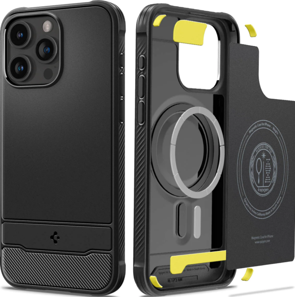spigen thiki rugged armor apple iphone 15 pro max matte black 1