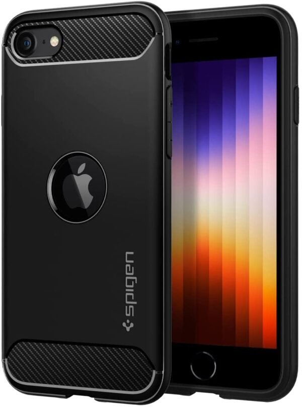 spigen thiki rugged armor apple iphone se 2022 2020 matte black