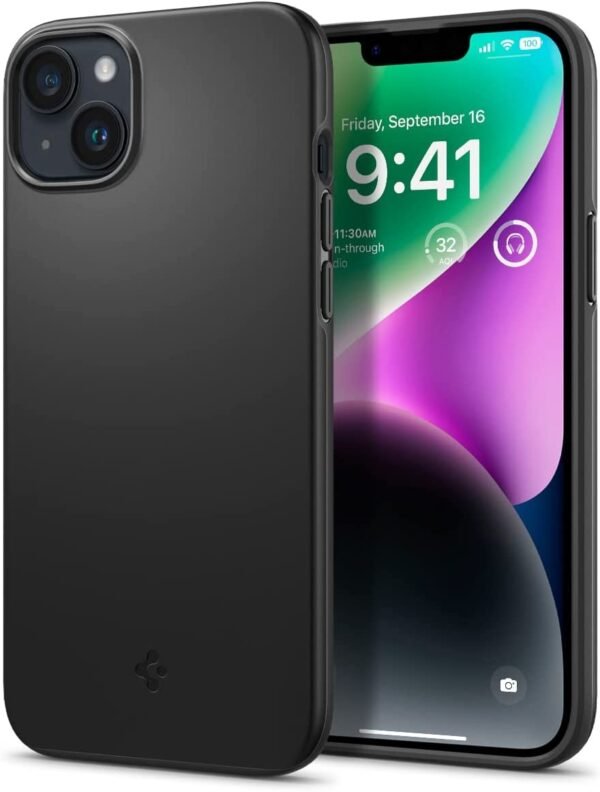 spigen thiki thin fit apple iphone 14 plus black