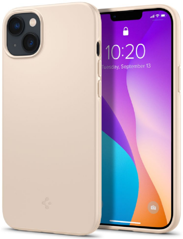 spigen thiki thin fit apple iphone 14 plus sand beige