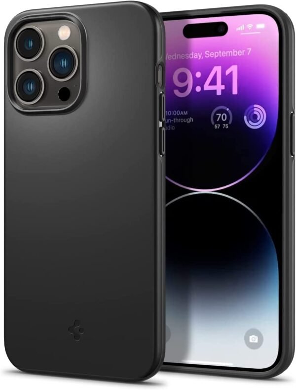 spigen thiki thin fit apple iphone 14 pro max black