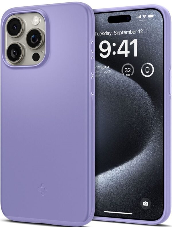 spigen thiki thin fit apple iphone 15 pro iris purple