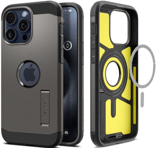 spigen tough armor magfit anthektiki thiki magsafe apple iphone 15 pro max gunmetal